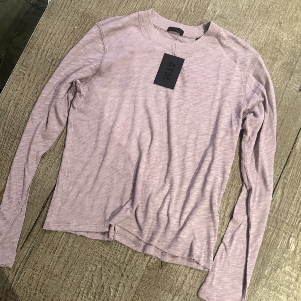 ATM Slub Jersey Long Sleeve Shirt in Deep Lilac.